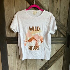 White Crow "wild heart" white t-shirt size small